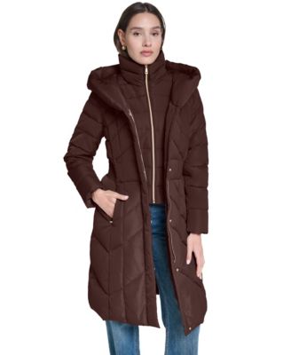 Women's Bibbed Hooded Puffer Coat
