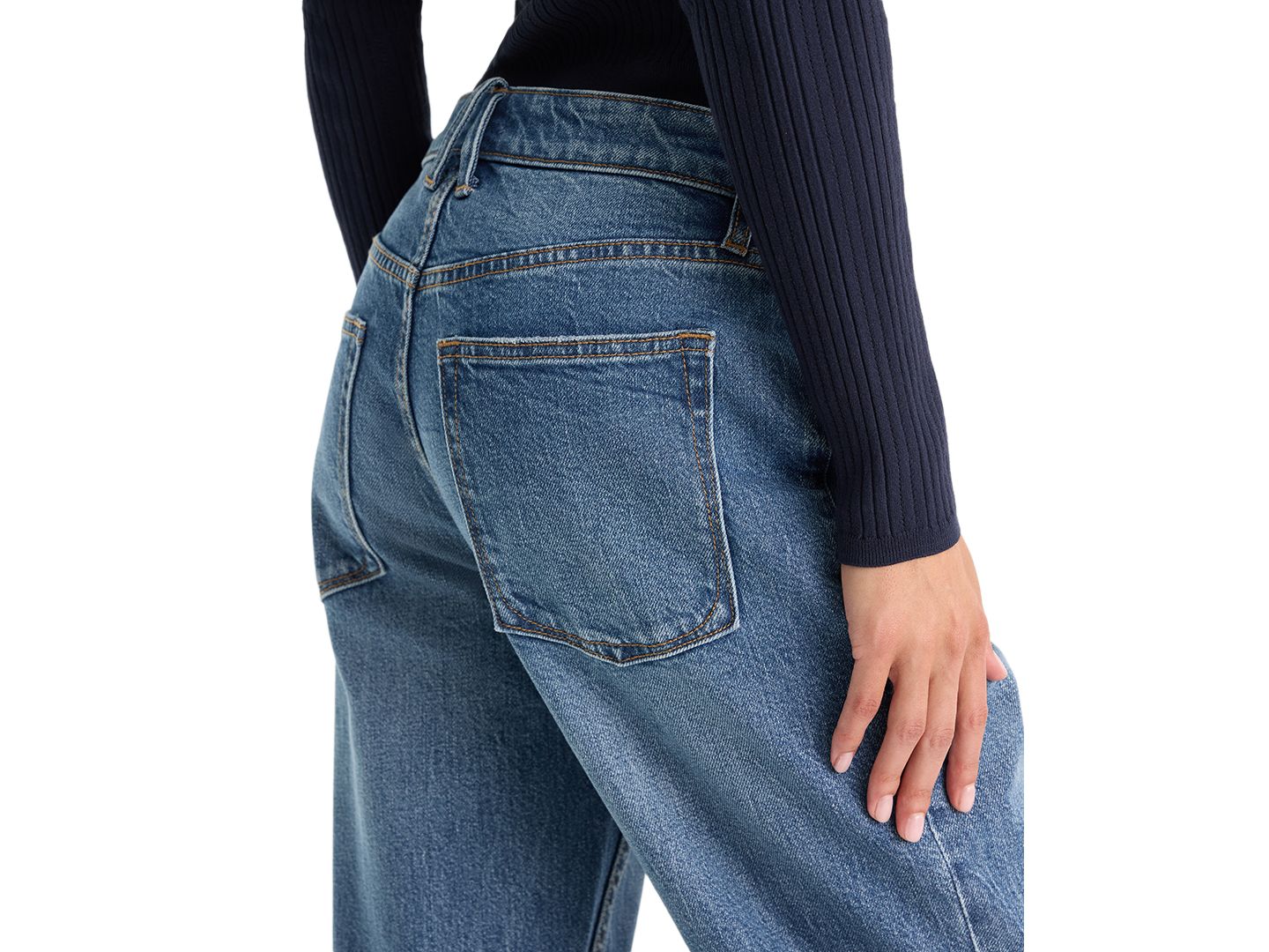 Женские джинсы Good American High-Waisted Straight-Leg Cotton-Blend, цвет: Good 90s Jeans — фото 5