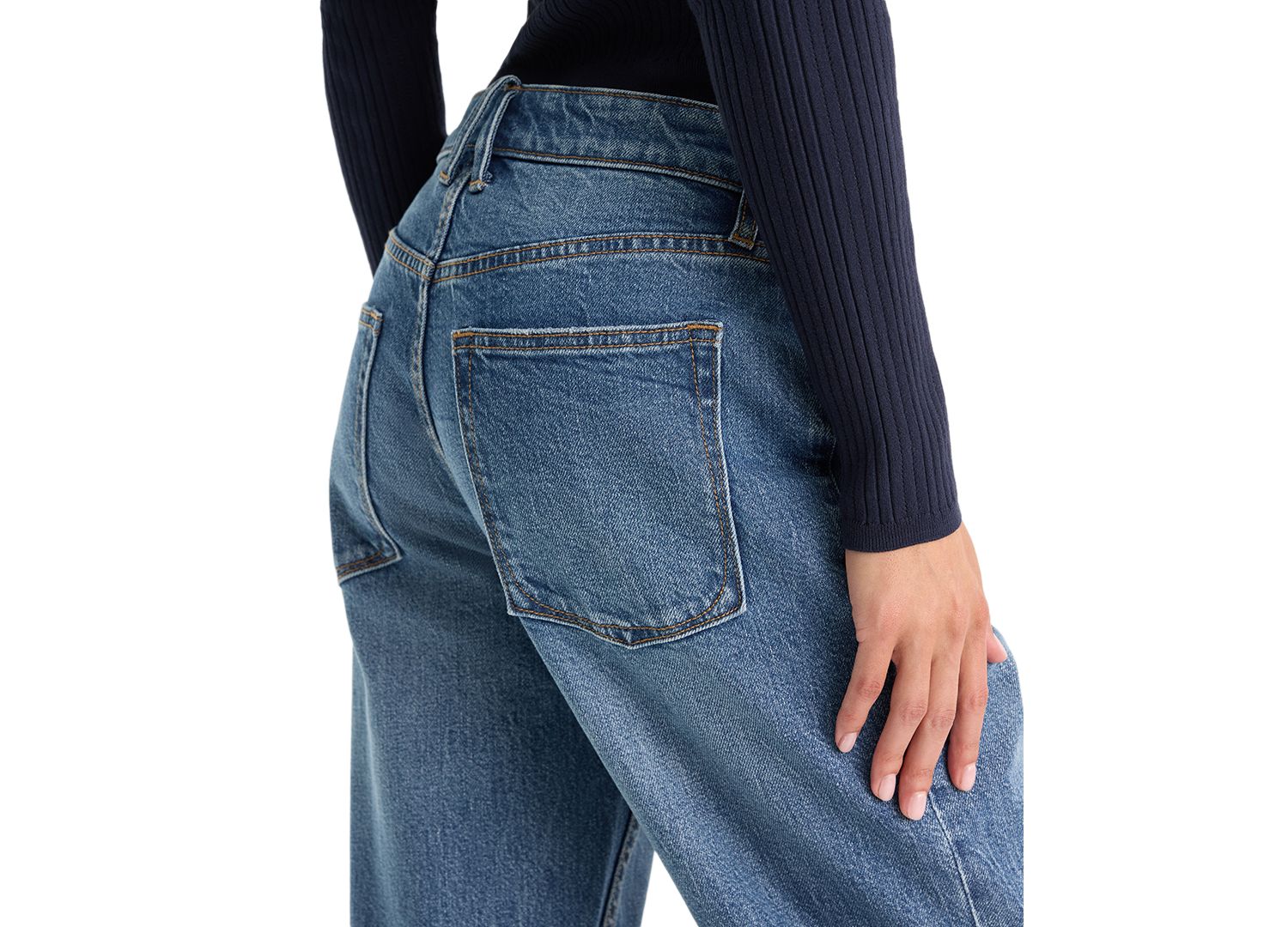 Women's High-Waisted Straight-Leg Cotton-Blend Jeans