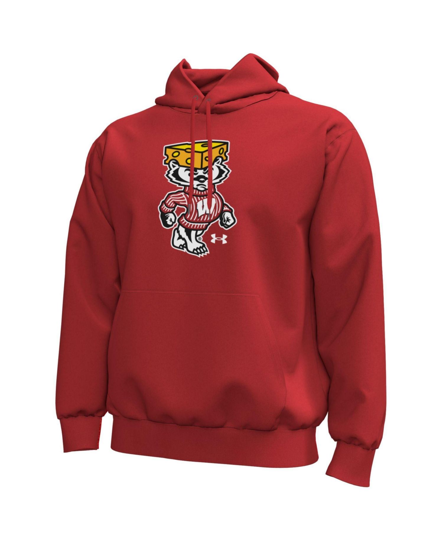 Men's Red Wisconsin Badgers Cheesehead Bucky Icon Fleece Hoodie