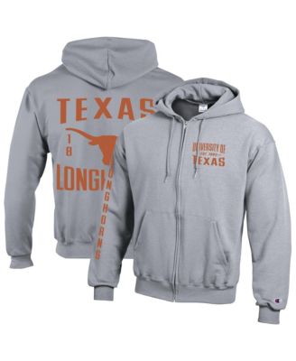 Men's Gray Texas Longhorns Varsity Power blend Full-Zip Fleece Hoodie