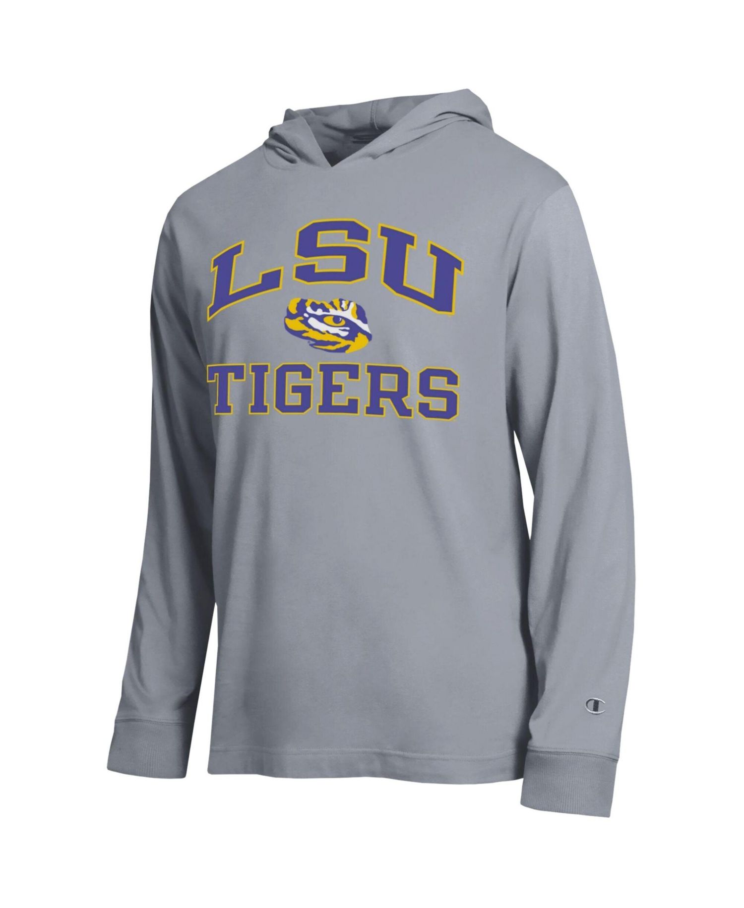 Men's Heather Gray LSU Tigers High Motor All-Star Long Sleeve Hooded T-Shirt