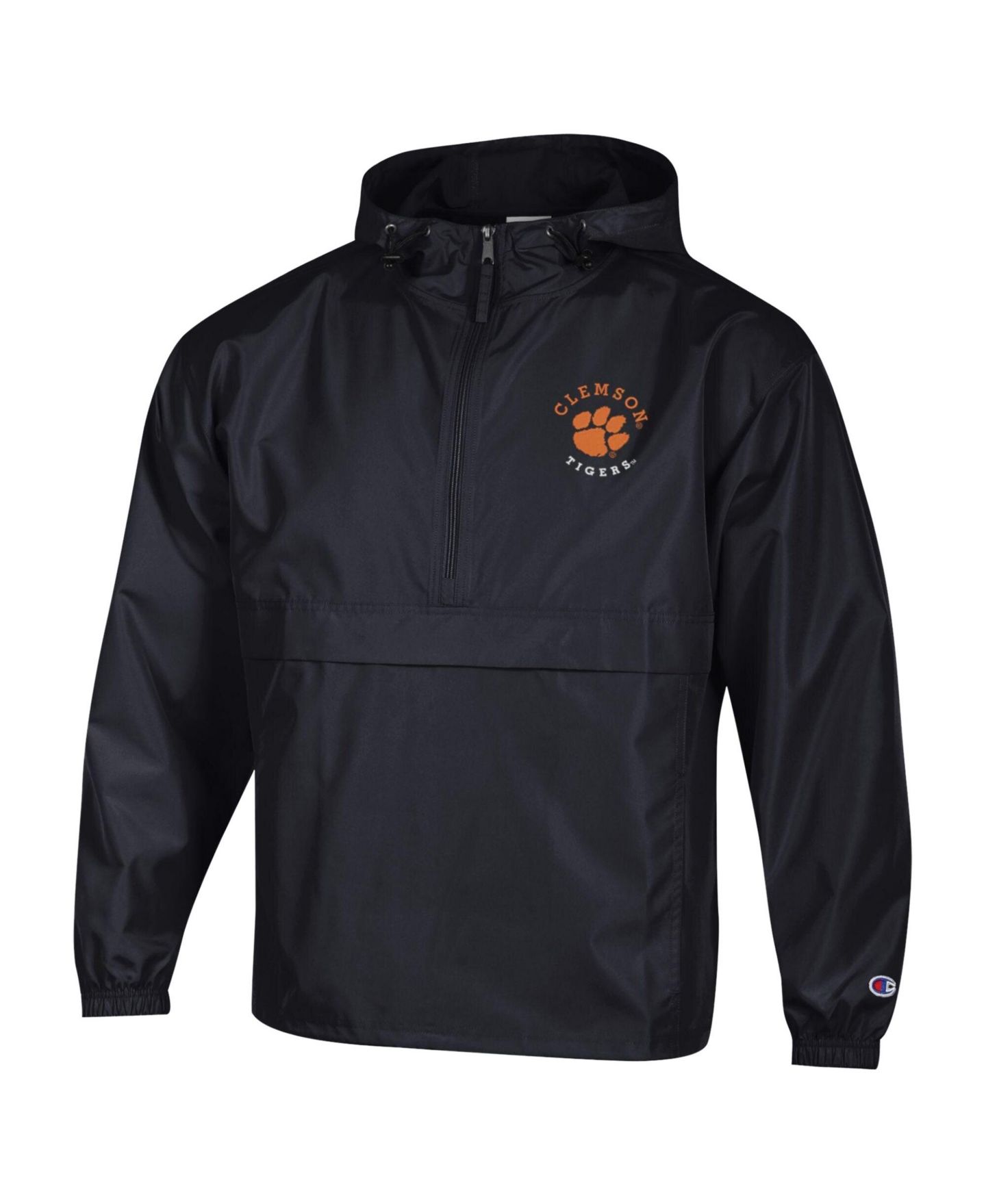 Мужская куртка Champion Black Clemson Tigers Packable Hooded Windbreaker Half-Zip — фото 3