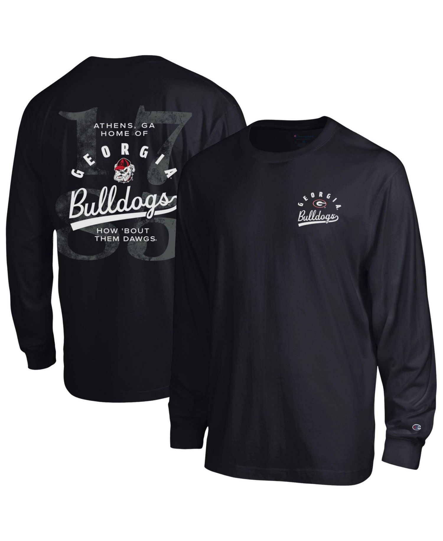 Men's Black Georgia Bulldogs Laminated All-Star Long Sleeve T-Shirt