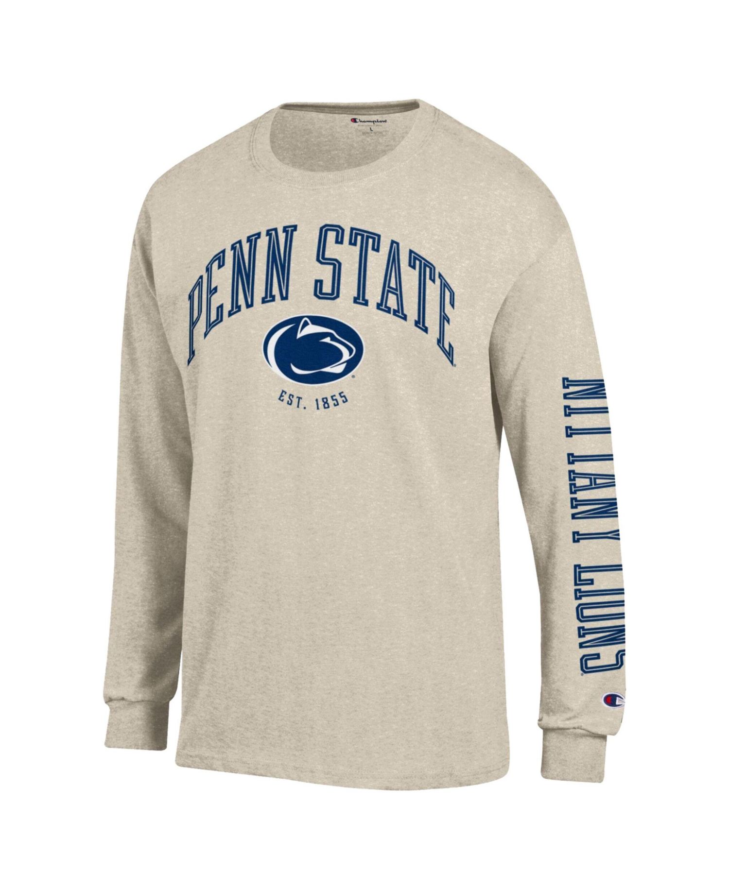 Men's Heather Oatmeal Penn State Nittany Lions Neutral Arch Long-Sleeve T-Shirt