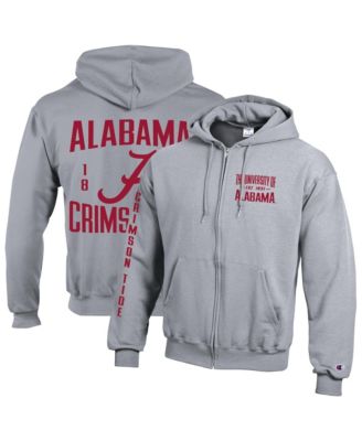 Men's Gray Alabama Crimson Tide Varsity Power blend Full-Zip Fleece Hoodie