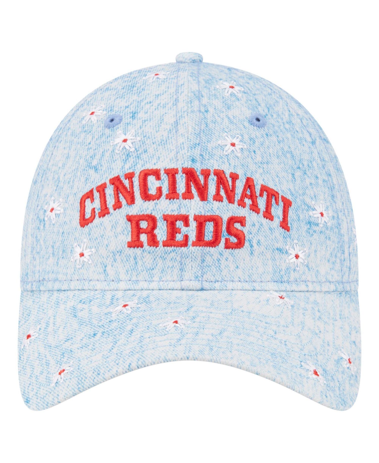 Women's Light Blue Cincinnati Reds Daisy All Over 9TWENTY Adjustable Hat