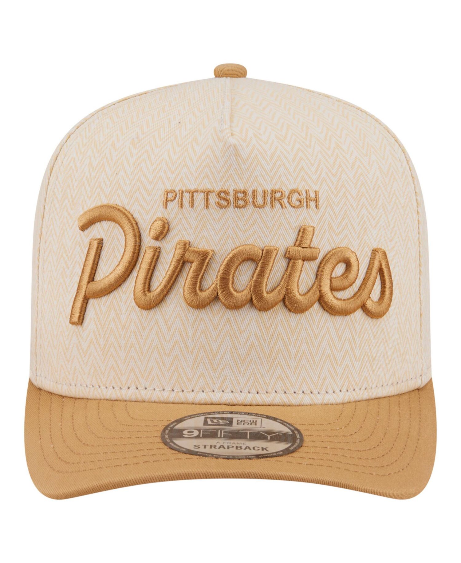 Men's Cream Pittsburgh Pirates Herringbone 9FIFTY A-Frame Snapback Hat
