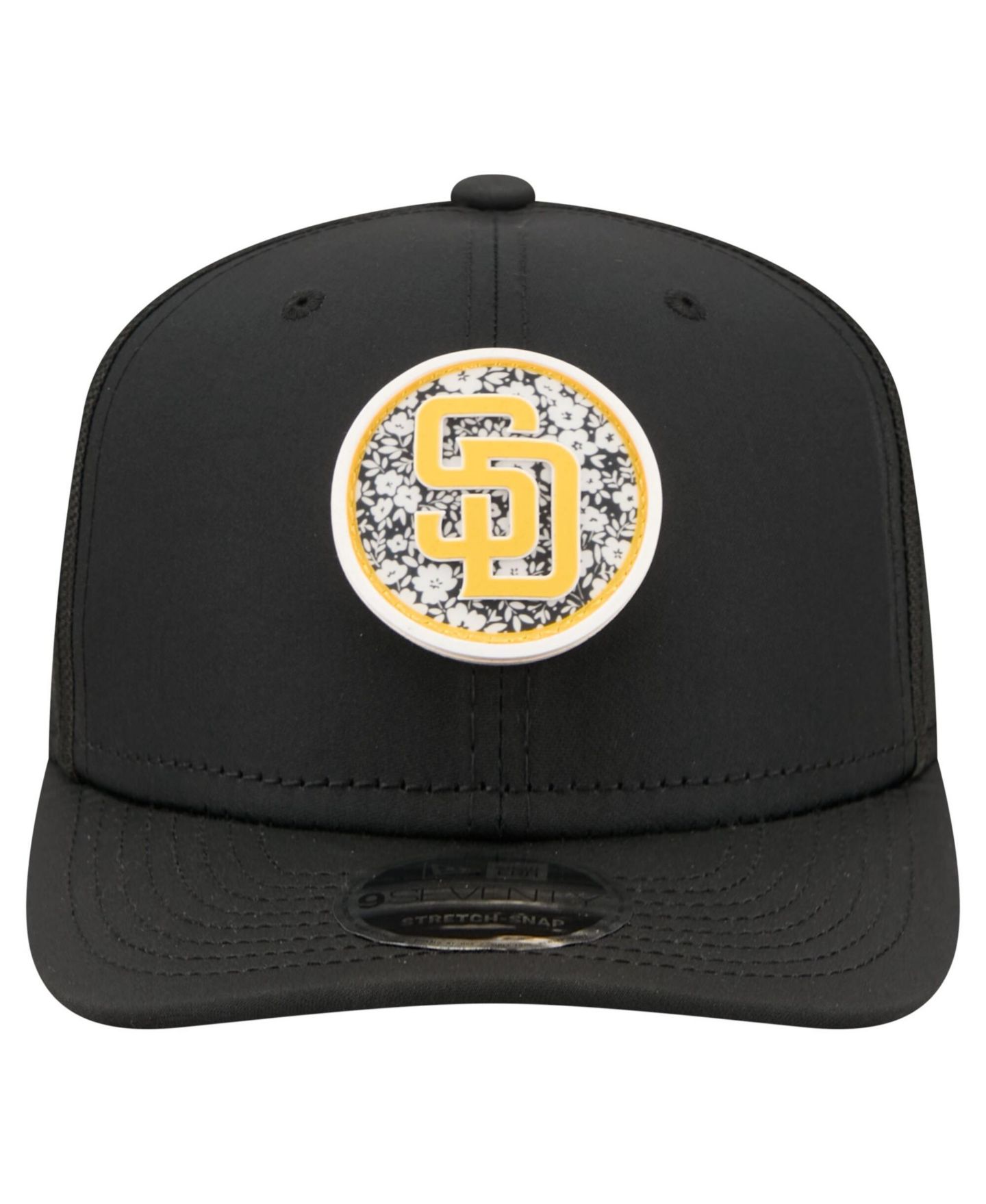 Мужская кепка New Era Black San Diego Padres Floral Patch 9SEVENTY Adjustable Hat — фото 5