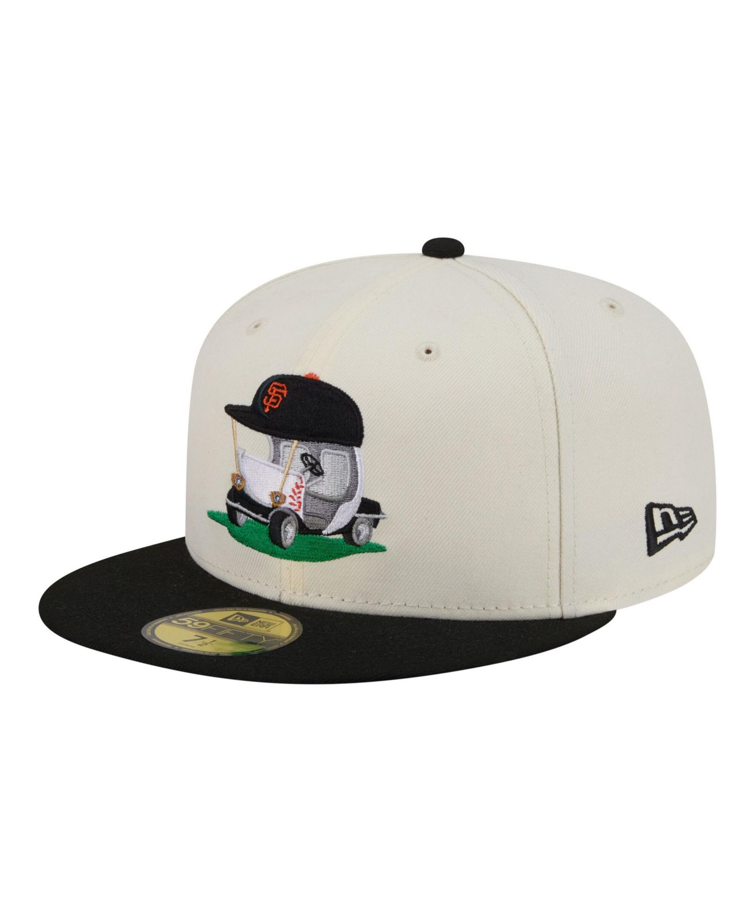 Men's Cream/Black San Francisco Giants Bullpen Cart 59FIFTY Fitted Hat