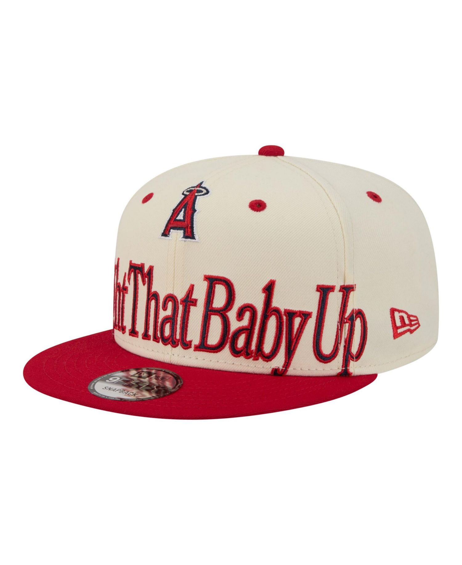 Men's Cream Los Angeles Angels Oversized Slogan 9FIFTY Snapback Hat