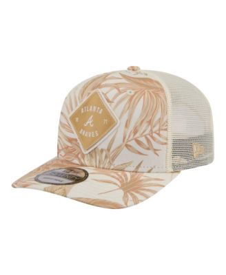 Men's Tan Atlanta Braves Tonal Palm COOLERA 9SEVENTY Adjustable Trucker Hat