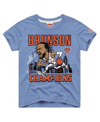 Toddler Jalen Brunson Blue New York Knicks 2026 NBA Finals Champions Signature Tri-Blend T-Shirt