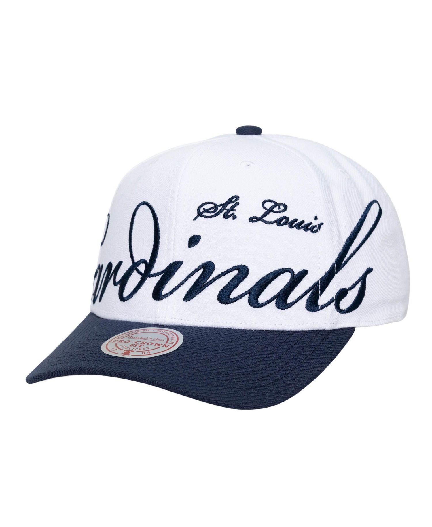 Men's and Women's White/Navy St. Louis Cardinals XL Script Pro Crown Adjustable Hat
