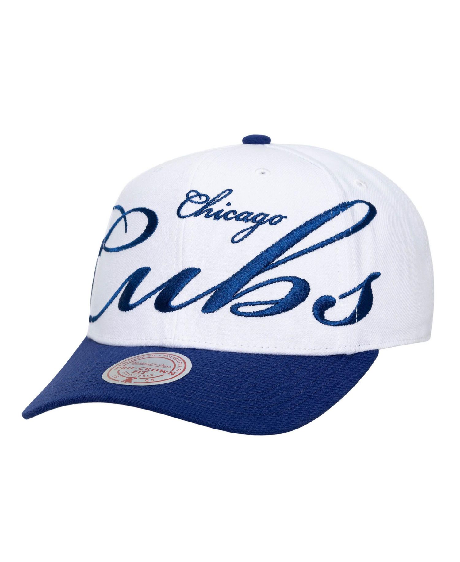 Men's and Women's White/Royal Chicago Cubs XL Script Pro Crown Adjustable Hat