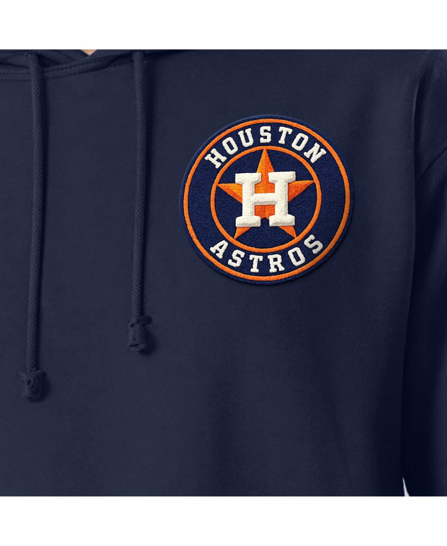 Men's Navy Houston Astros Reverse Weave Chenille Hoodie