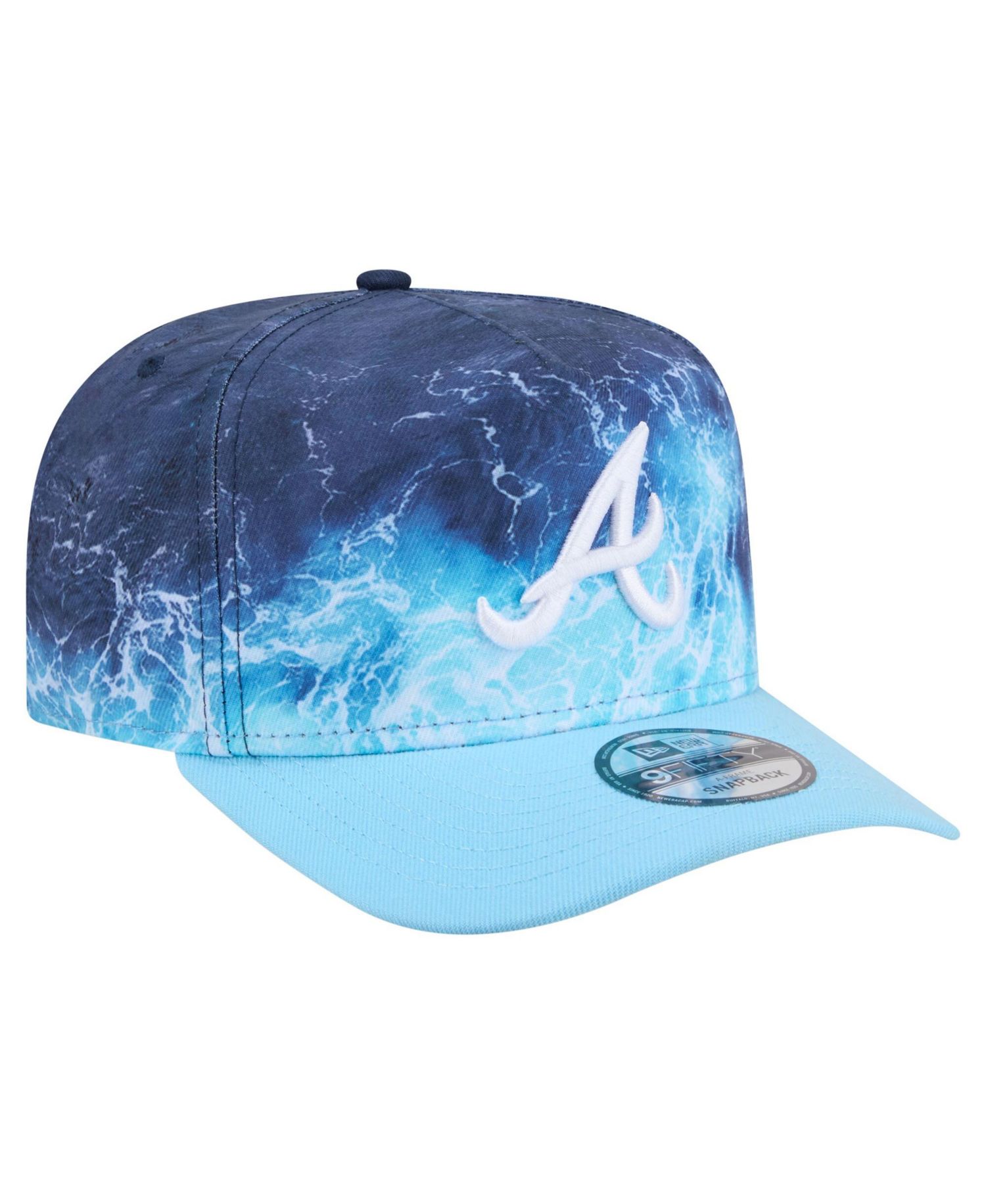 Men's Light Blue Atlanta Braves Deep Water Pre-Curved 9FIFTY A-Frame Snapback Hat