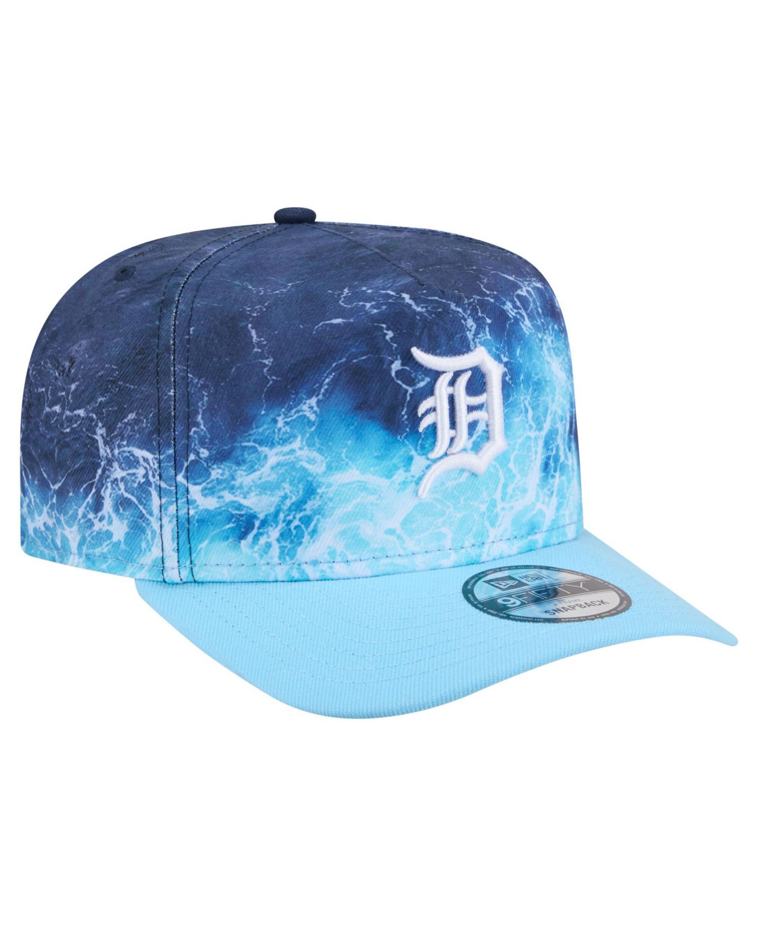 Men's Light Blue Detroit Tigers Deep Water Pre-Curved 9FIFTY A-Frame Snapback Hat
