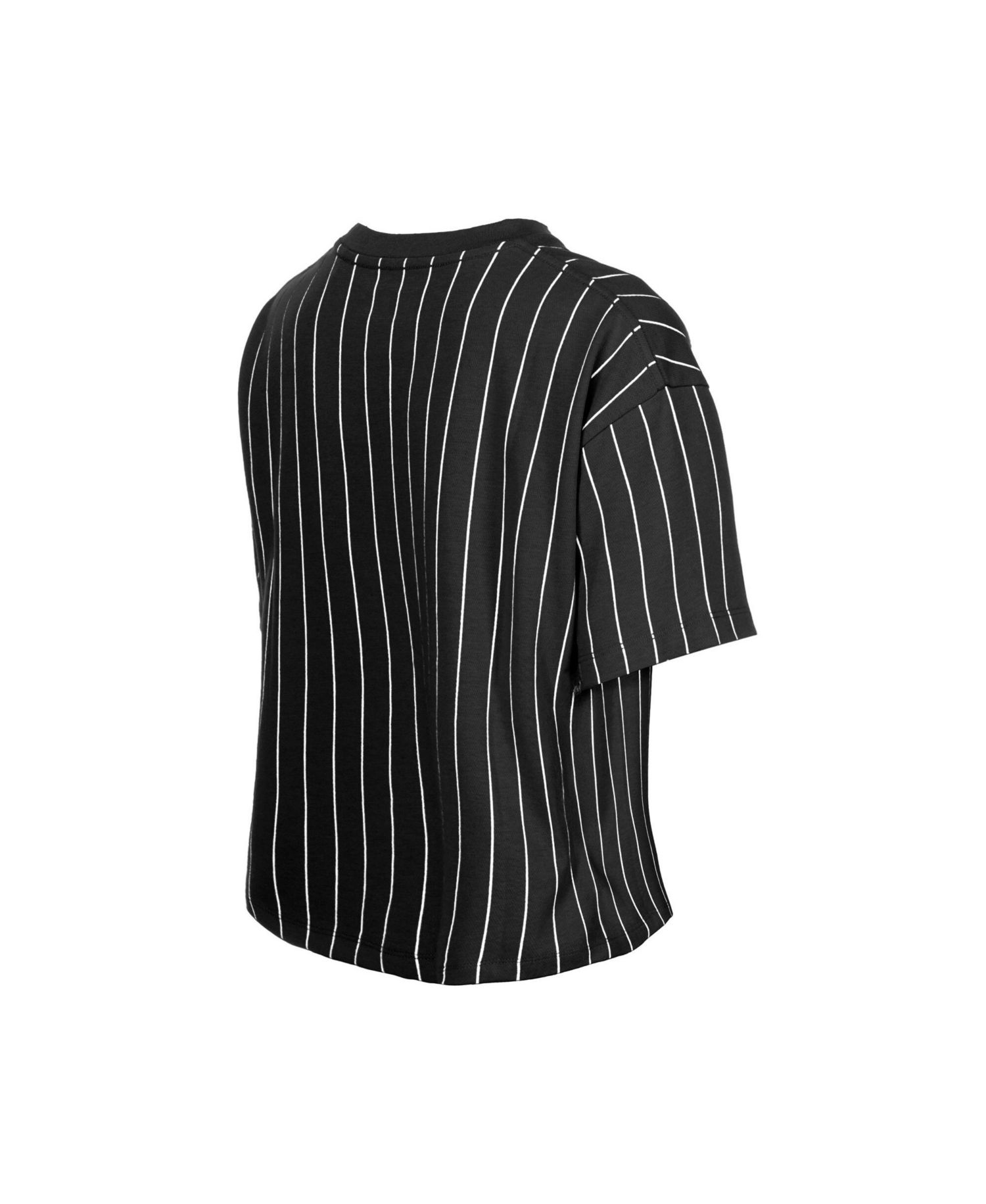 Women's Black LA 2028 Summer Mesh Back Pinstripe Boxy T-Shirt