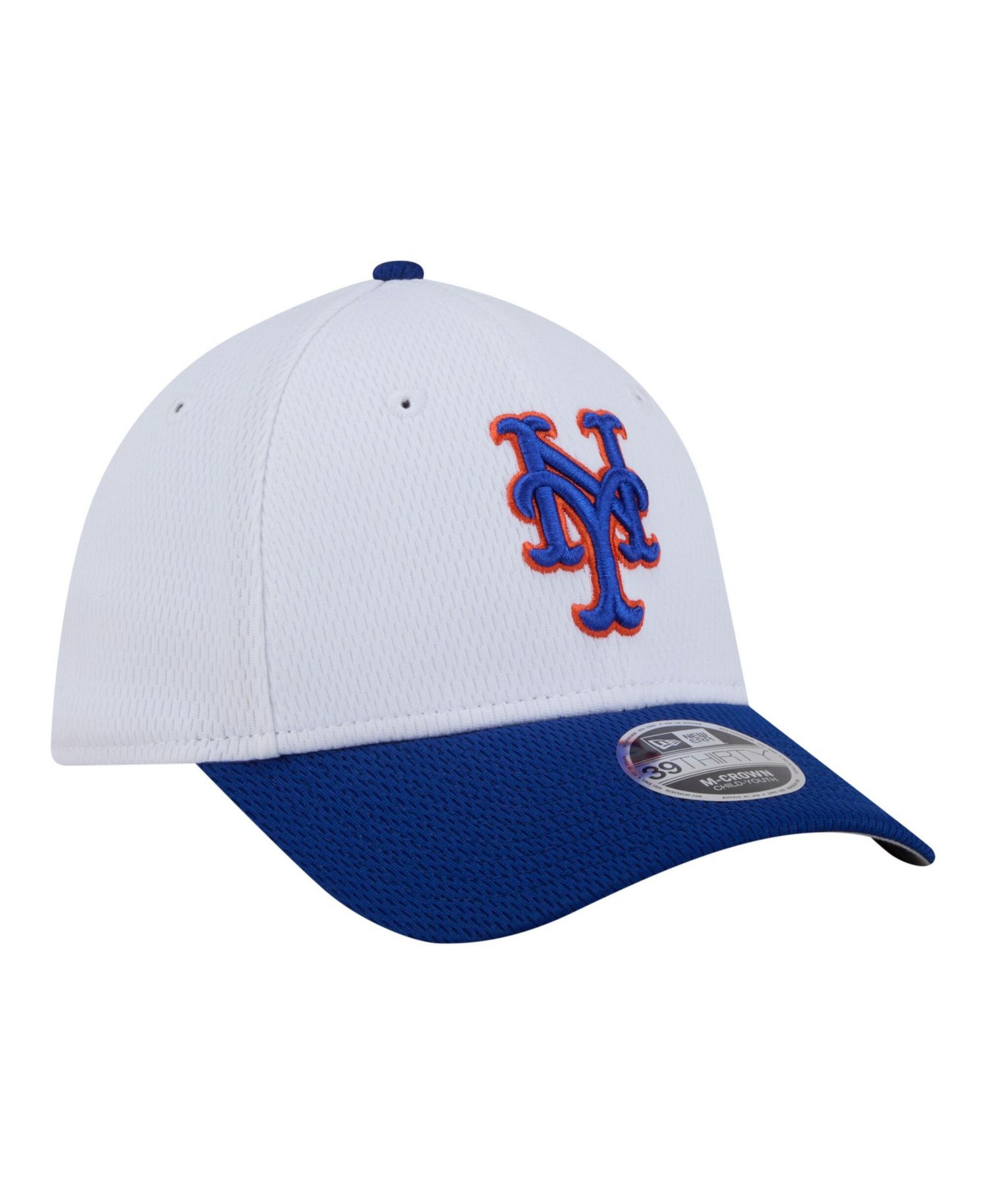 Big Boys and Girls White/Royal New York Mets Baseball 39THIRTY M-Crown Flex Hat