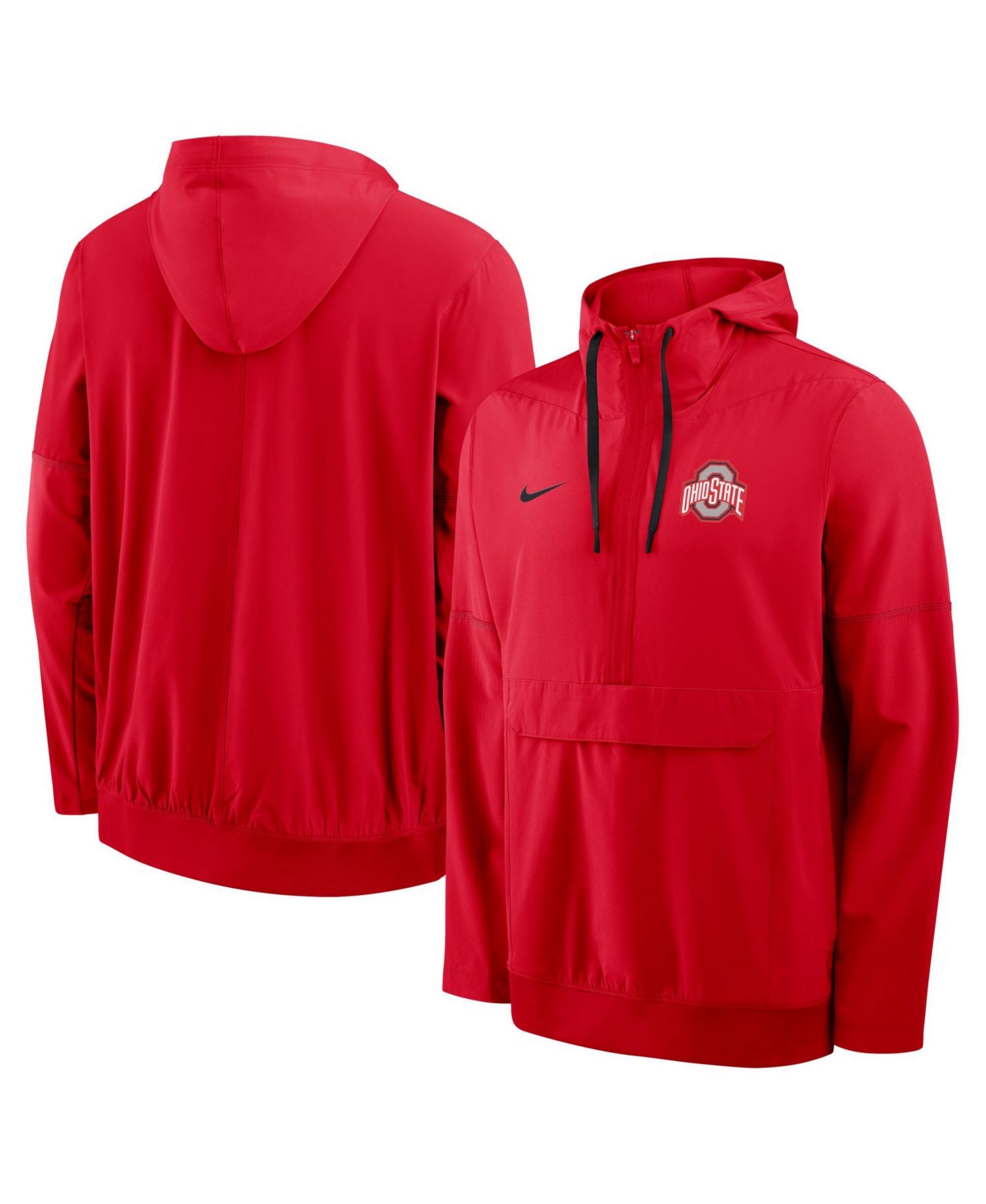 Men's Black Ohio State Buckeyes 2026 Sideline Anorak Half-Zip Hooded Jacket