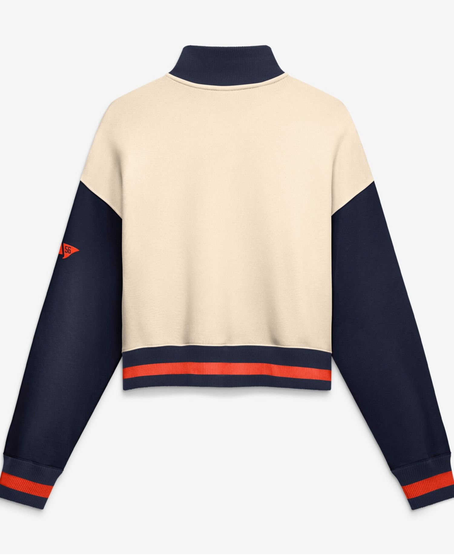 Women's Auburn Tigers Quarter-Zip Oversized Cropped Cotton-Polyester Blend Sweatshirt