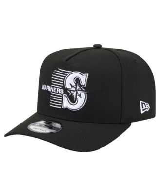 Men's Black Seattle Mariners Motion A-Frame 9FIFTY Snapback Hat