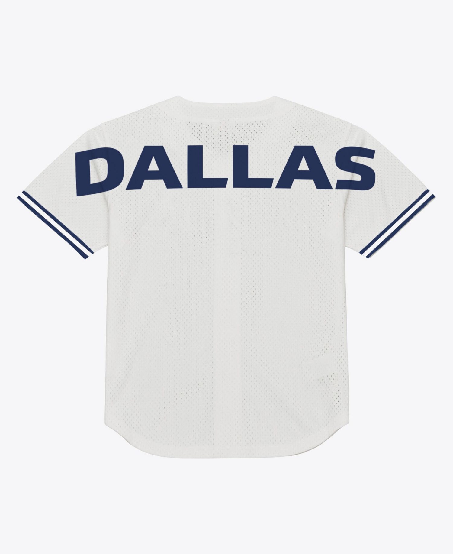 Men's White Dallas Cowboys Monochrome Mesh Full-Button Fashion T-Shirt
