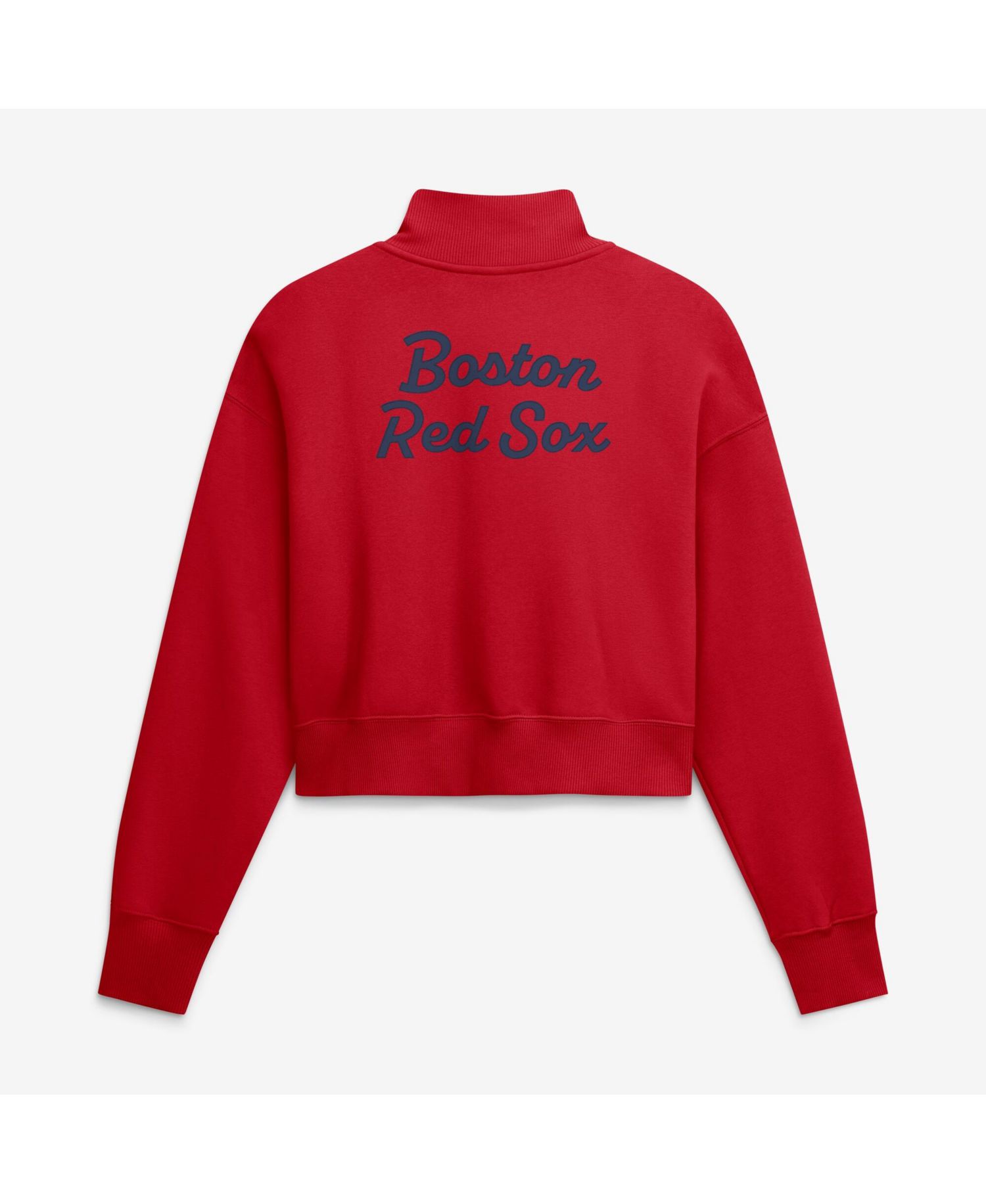 Women's Boston Red Sox Primetime Phoenix Half-Zip Cropped Oversized Fleece Sweatshirt
