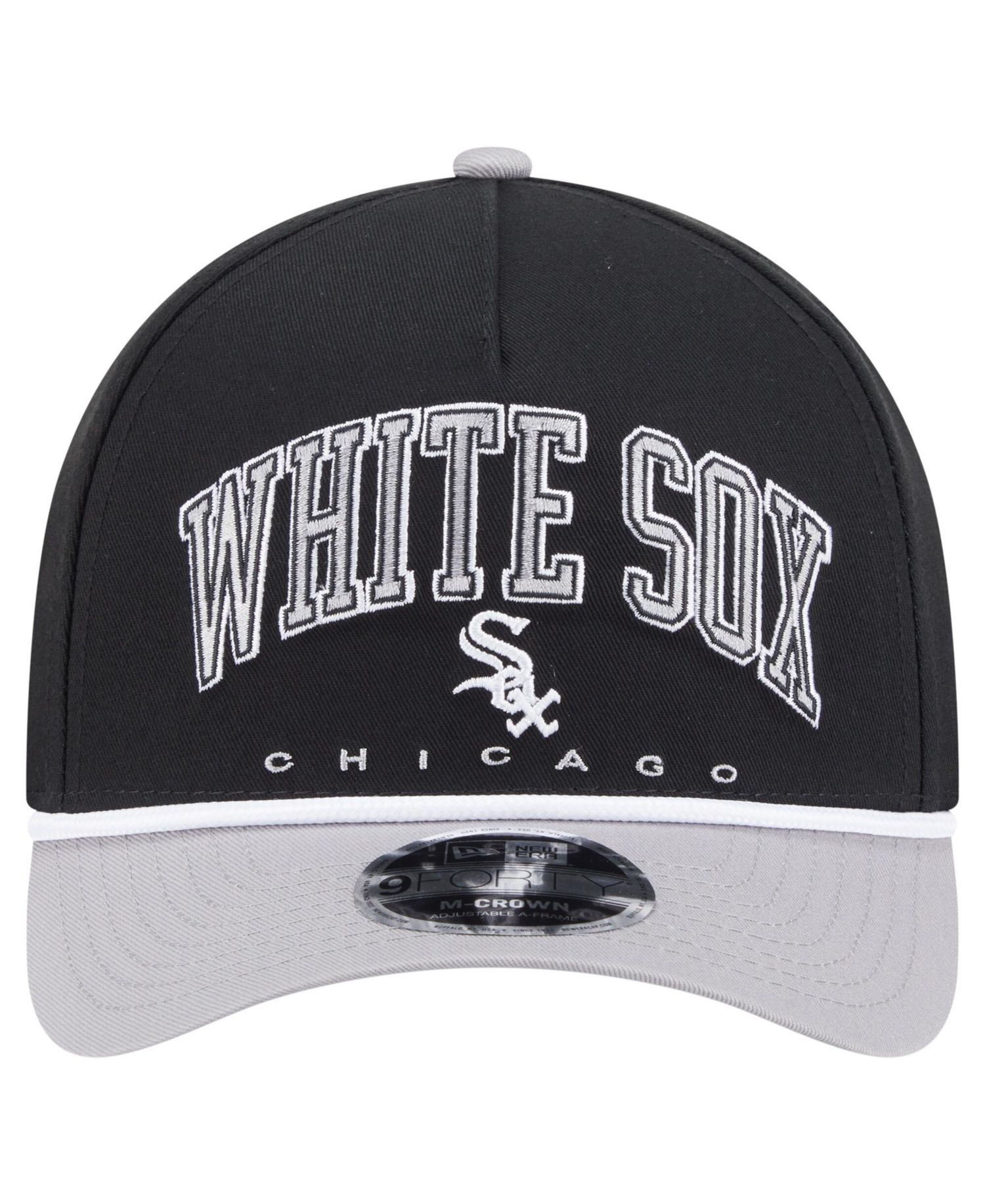 Men's Black/Gray Chicago White Sox Arch 9FORTY A-Frame M-Crown Adjustable Hat