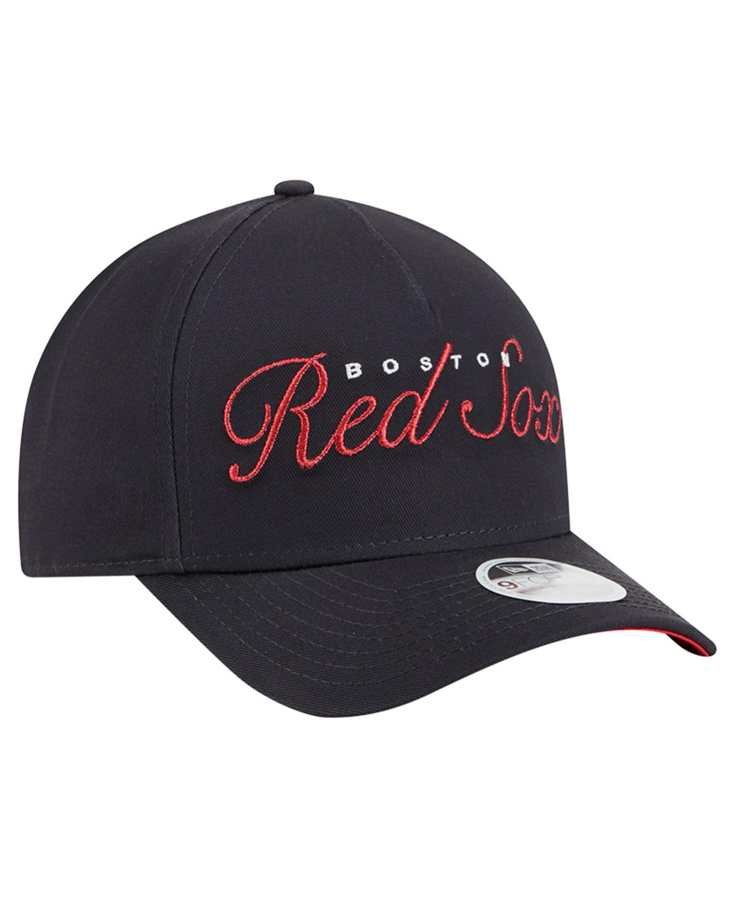Women's Navy Boston Red Sox Metallic A-Frame 9FORTY Adjustable Hat