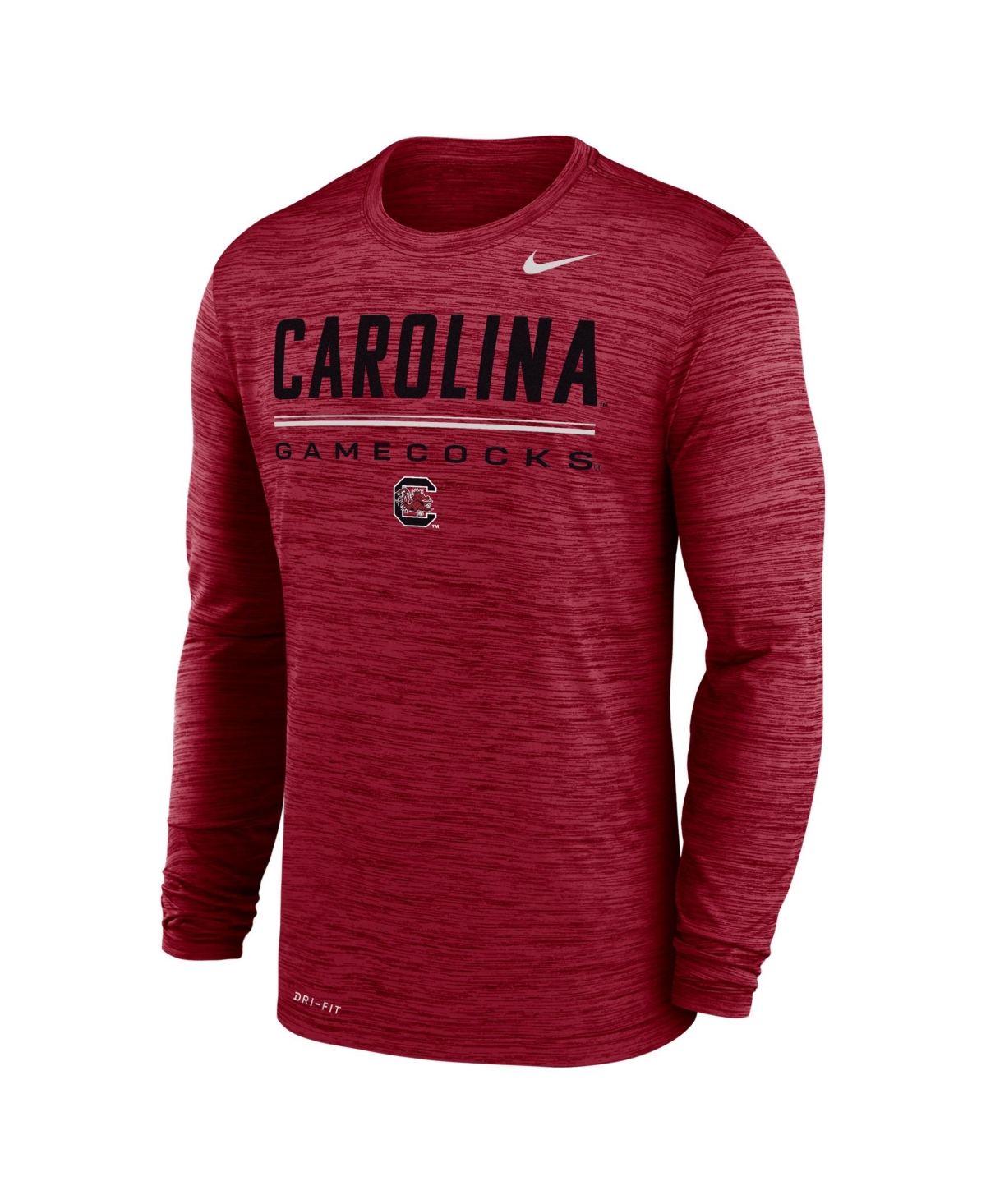 Nike Men's Garnet South Carolina Gamecocks Sideline Velocity Dri-fit Long Sleeve T-Shirt