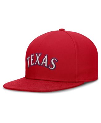 Men's Red Texas Rangers Wordmark Dri-FIT Round Bill True Fitted Hat