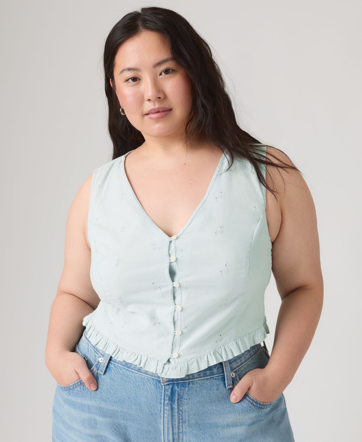 Plus Size Teagan V-Neck Sleeveless Blouse