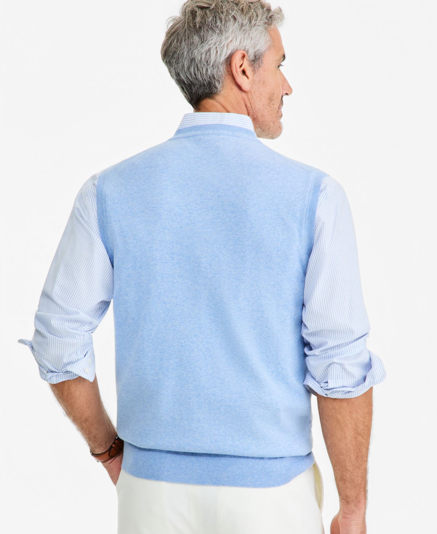 Men's Solid V-Neck Sweater Vest