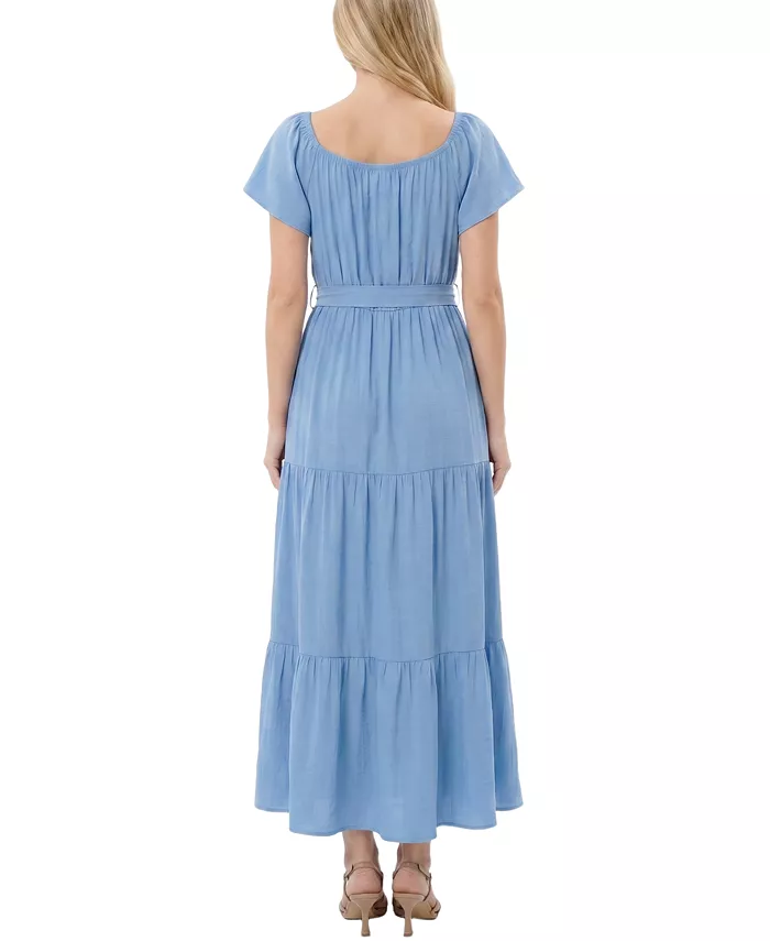 Petite Off-The-Shoulder Tiered Maxi Dress - thumbnail 8