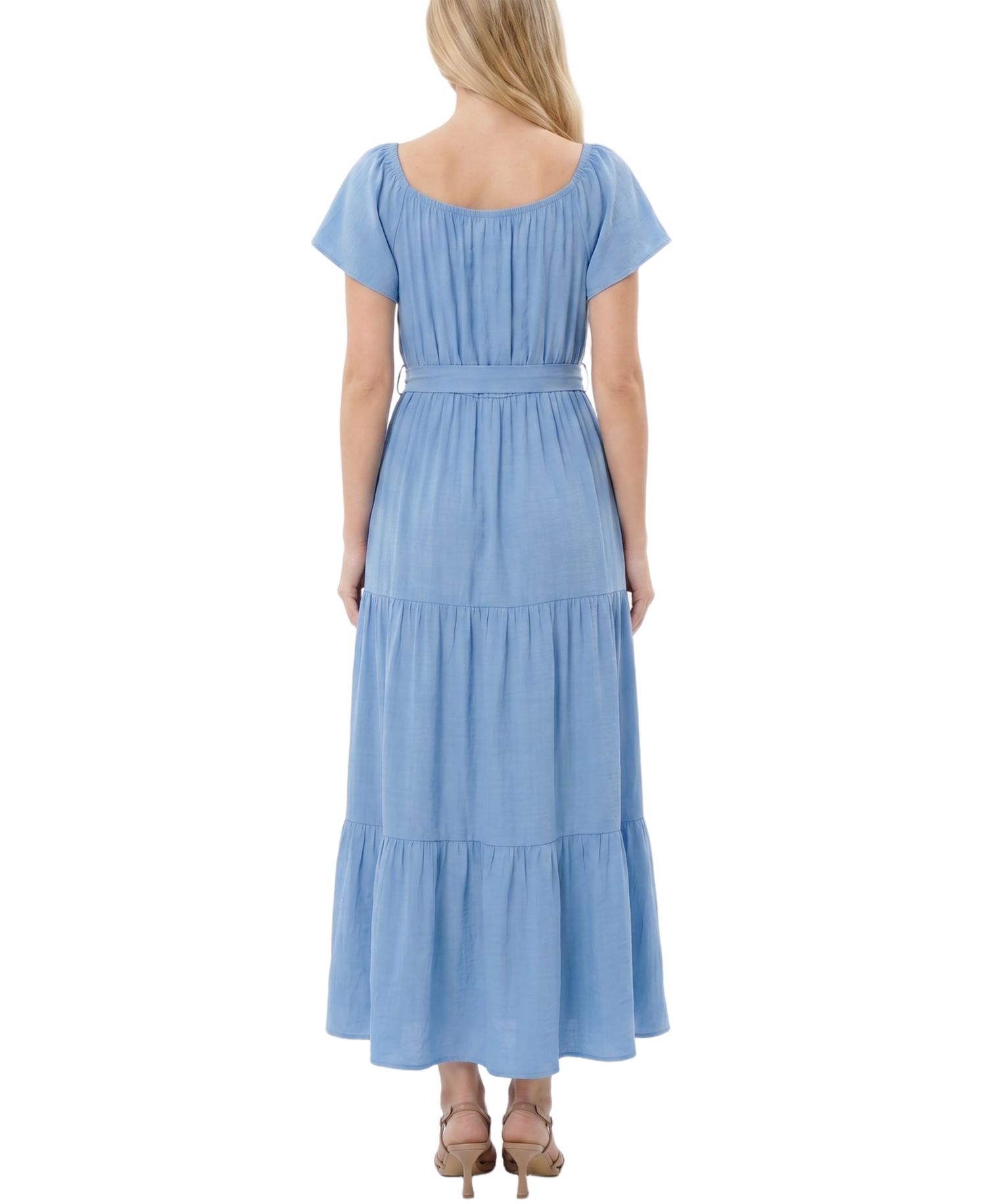 Petite Off-The-Shoulder Tiered Maxi Dress