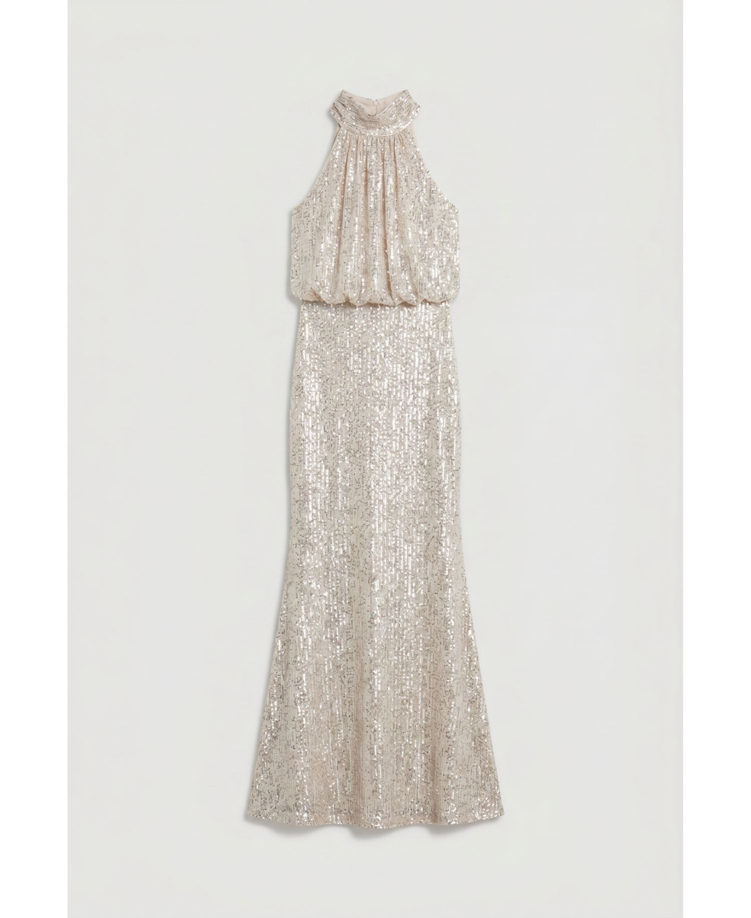 Women's Halterneck Sequin Bridesmaid Maxi Dress