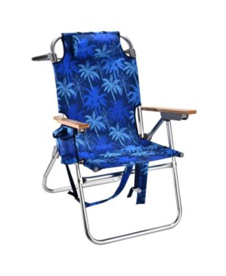 17in Backpack Beach Chair Reclining Aluminum Folding Camping outdoor