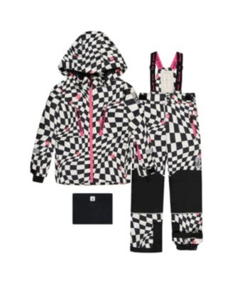 Toddler Girl Two Piece Teknik Snowsuit Checkered Print