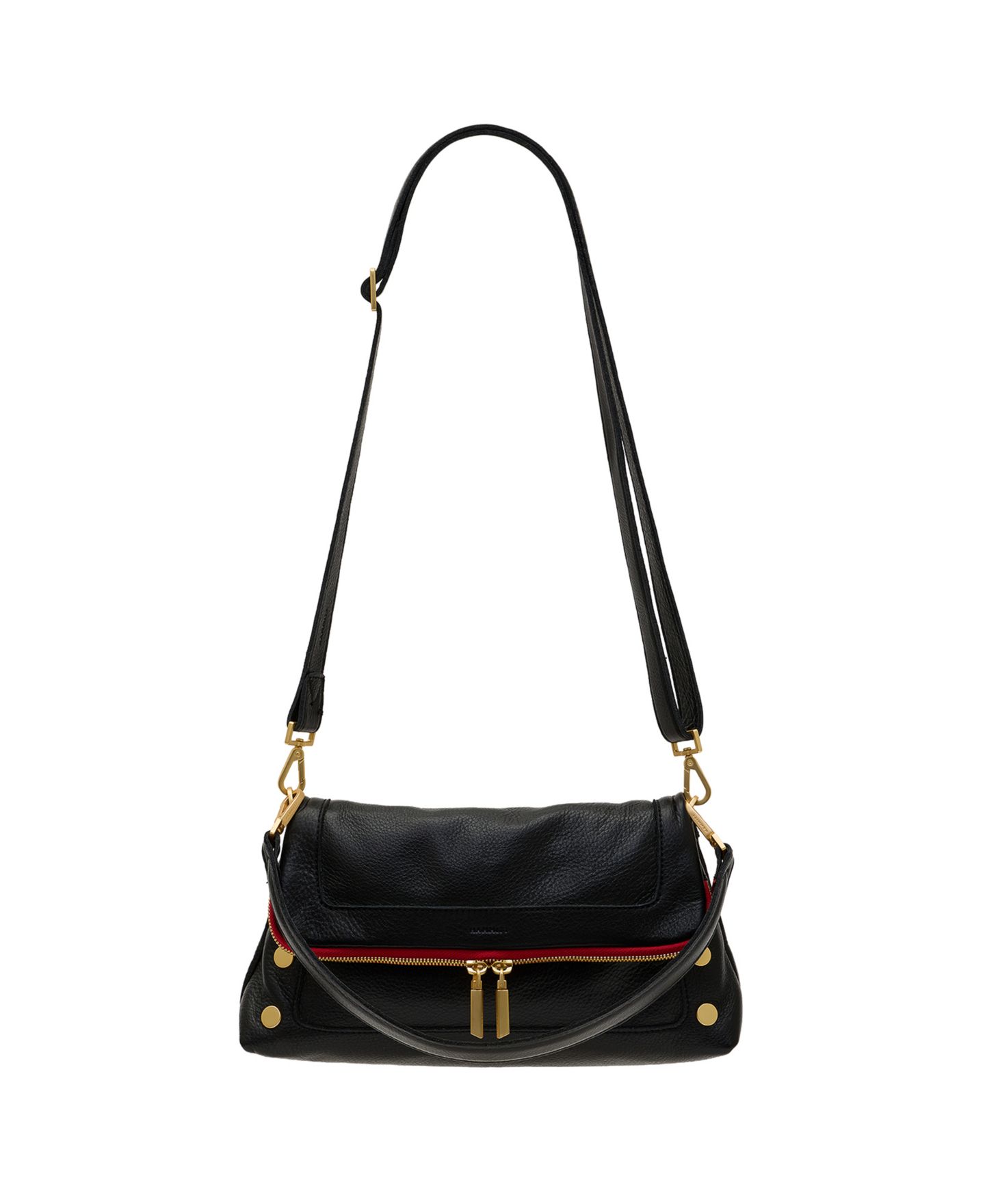 Женская сумка Hammitt Beverly Small Leather Shoulder Handbag, цвет: Чёрный / Золотой красный — фото 3