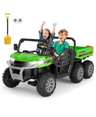 24V 2 Seater 4WD 6 Wheel Electric Ride On Dump Truck – UTV Car with Remote Control, Electric Dump Bed, LED Lights, MP3, Safety Belt