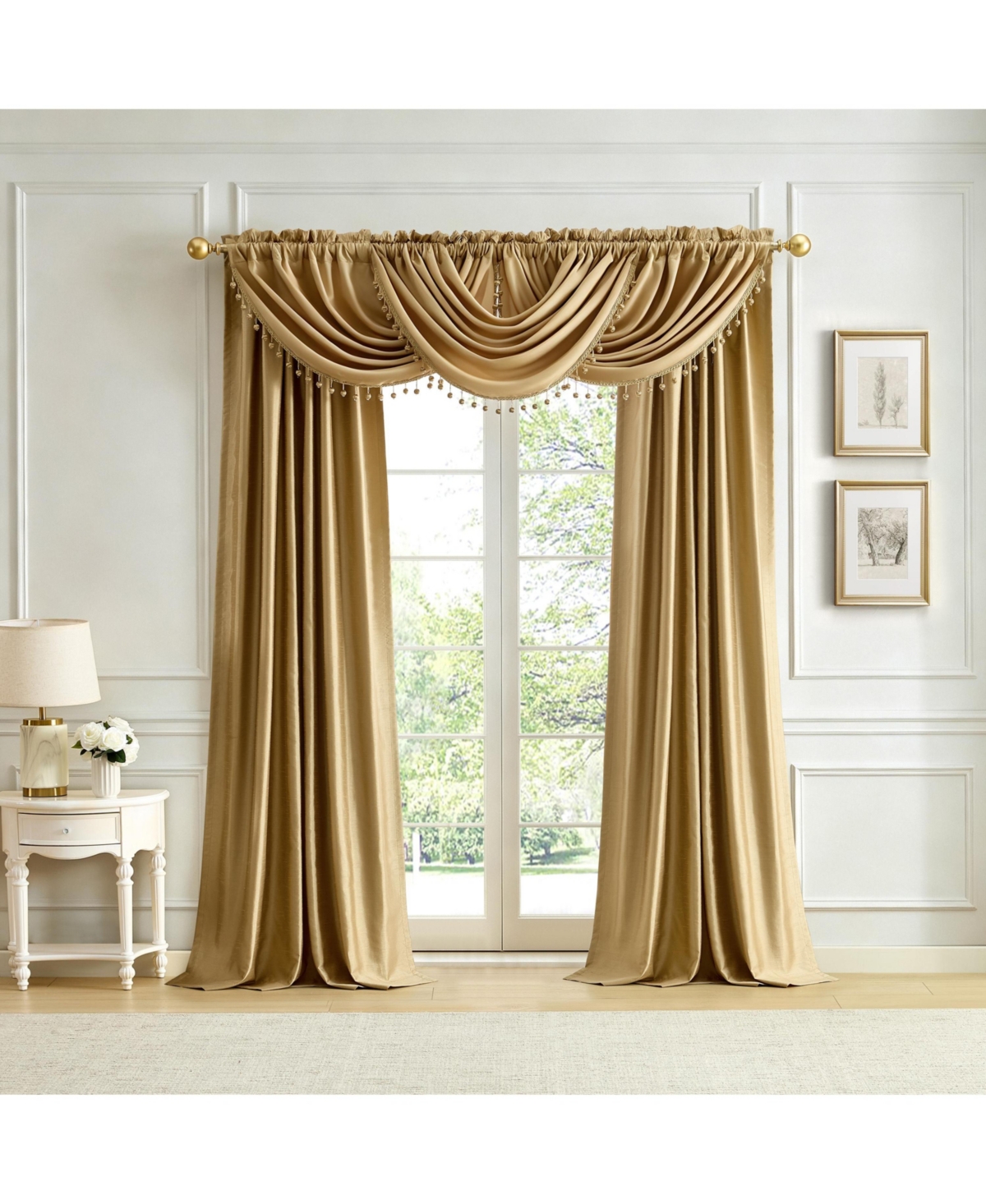 Lenox Imperial Faux Silk Blackout Back Tab/Rod Pocket Window Curtain