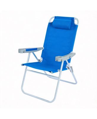 17" Oversized Tall Folding Beach Chair Cup Holders 500 Lbs