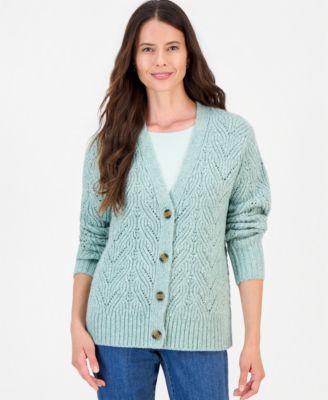 Women's Pointelle Boyfriend Cardigan