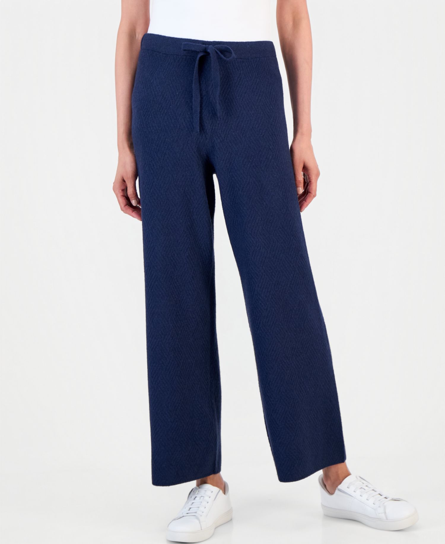 Women's Luxsoft Novelty Stitch Wide-Leg Sweater Pants