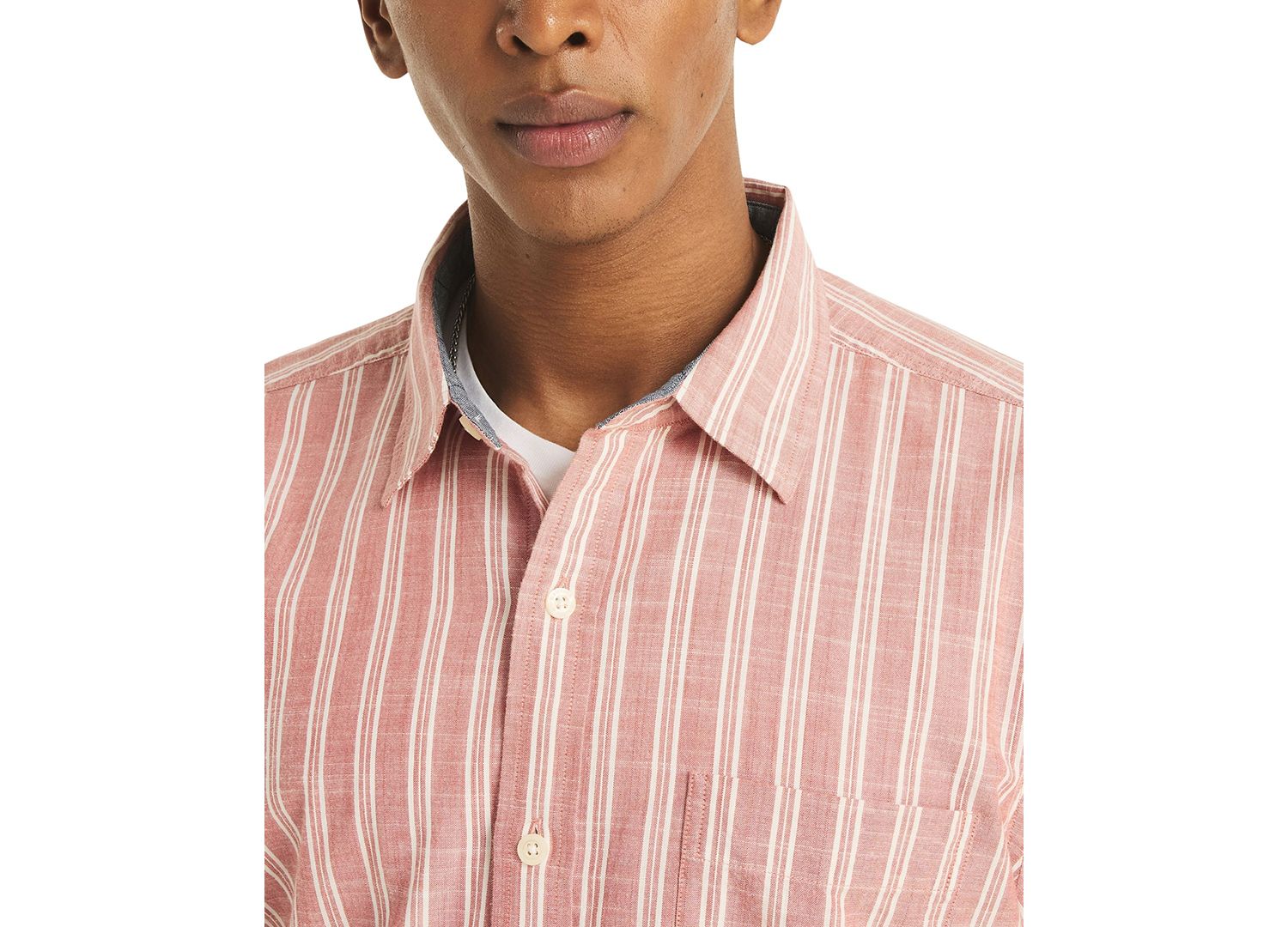 Men's Textured Strip Long-Sleeve Shirt