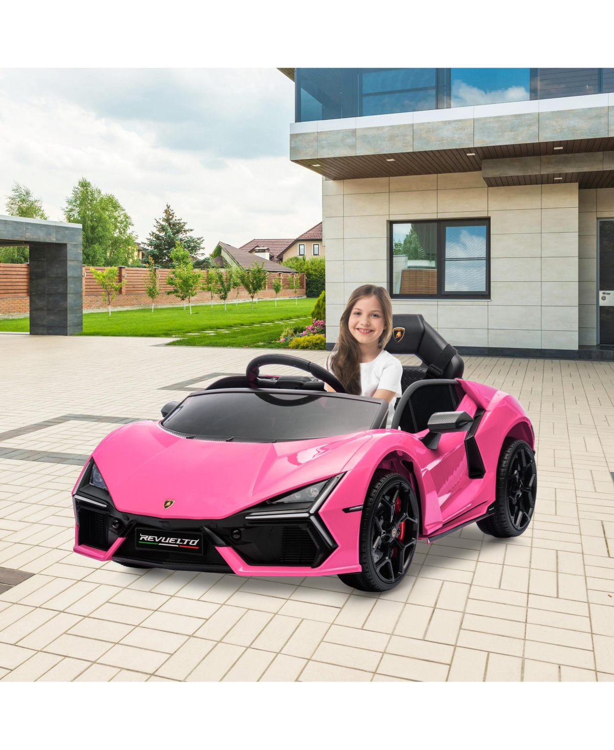 homfan 12v Licensed Lamborghini Revuelto Kids Ride On Car with Dual 25W Motors, Remote Control, Battery Powered Electric Sports Toy for Ages 3 plus
