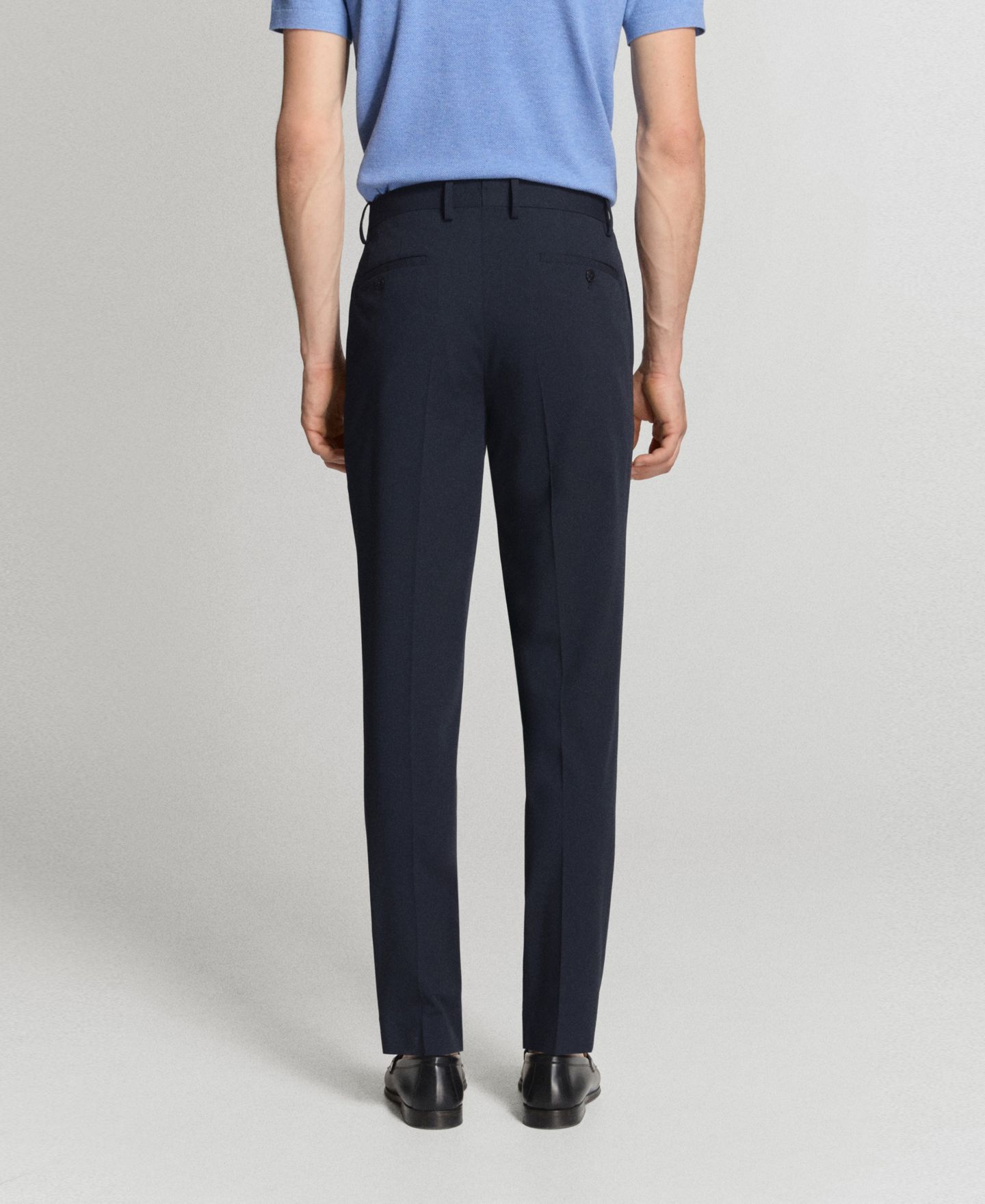Мужские брюки MANGO Milan Slim-Fit Suit, цвет: Тёмный тёмно-синий — фото 7