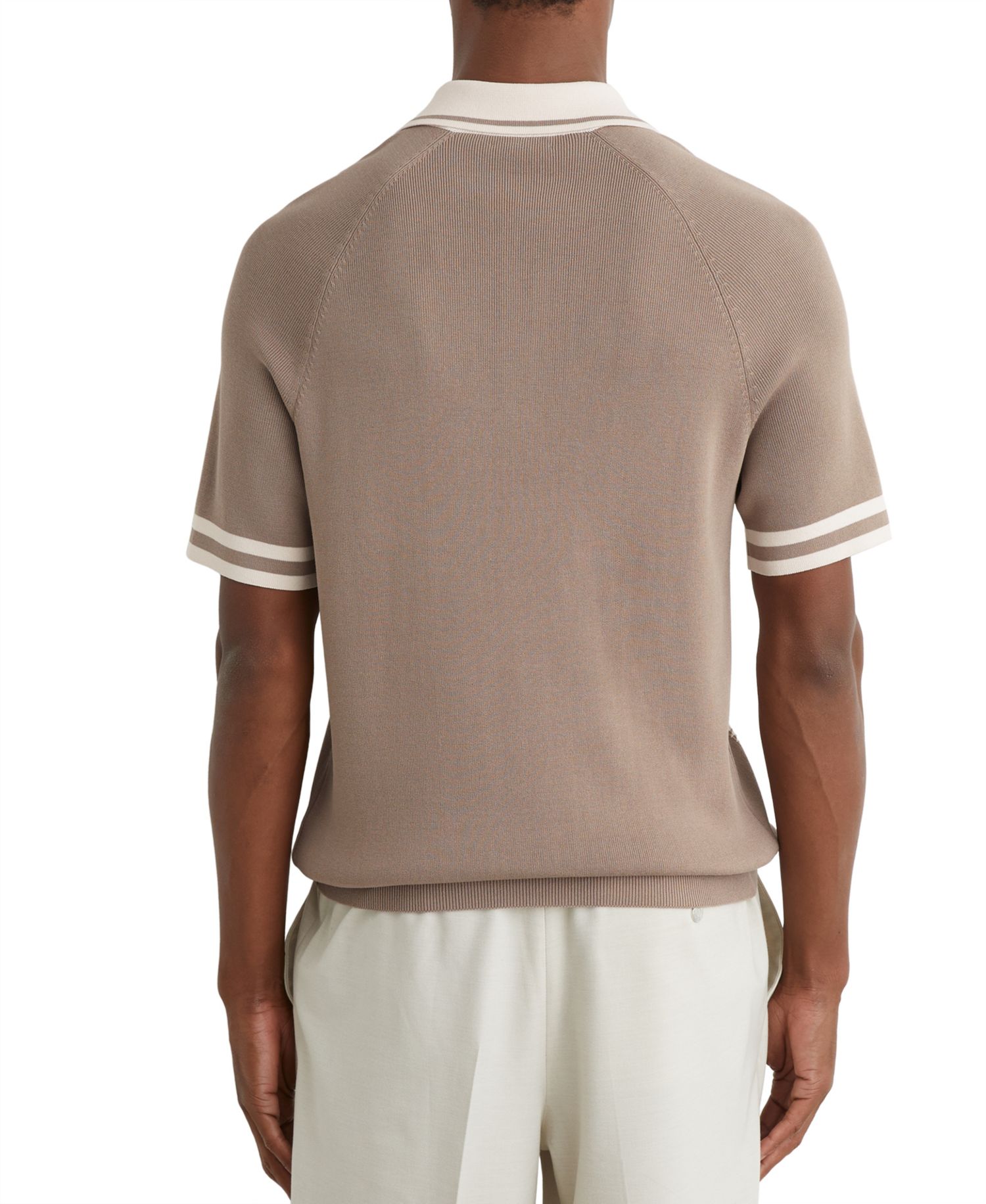 Men's Elmers Colour-Block Half-Zip Knitted Polo Shirt